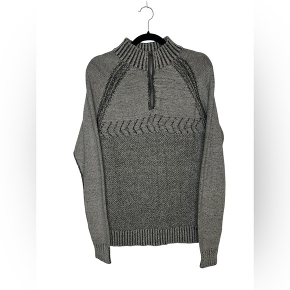 Men’s J.B. Holt Rhodes Quarter Zip Sweater in Ice Heather Size Medium - Picture 1 of 12